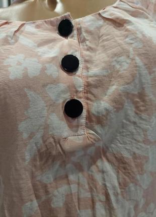 Невесомая летняя блуза в флористический принт h&m хлопок с шелком пудра 42-4410 фото