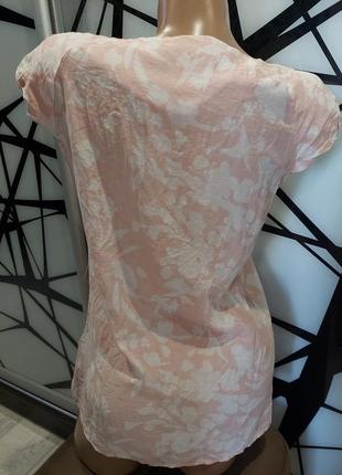 Невесомая летняя блуза в флористический принт h&m хлопок с шелком пудра 42-448 фото