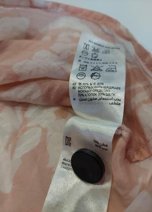 Невесомая летняя блуза в флористический принт h&m хлопок с шелком пудра 42-446 фото