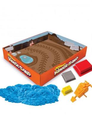 Пісок для дитячої творчості - kinetic sand construction zone (блакитний)4 фото