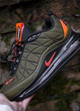 Nike air max 720-98 olive black, мужские кроссовки найк, зелёные стильные осень-весна, кросівки чоловічі найк 720 хакі, олива