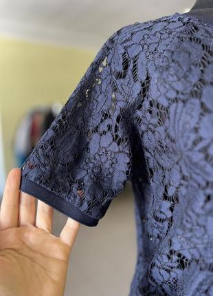 🔥 распродаж 🔥темно-синяя кружевная блуза promod6 фото