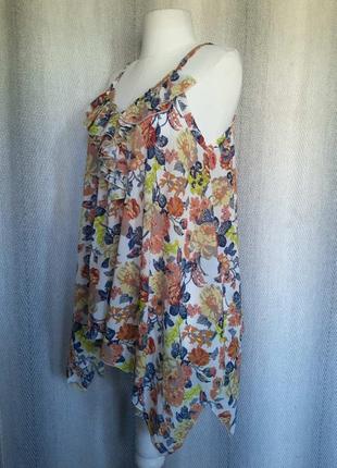 100% віскоза жіноча натуральна віскозна блуза літня шифонова блузка майка пляжна  квітка гавайка4 фото