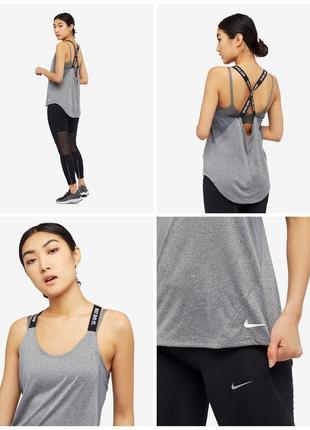 Спортивна майка топ жіноча nike dry-fit з красивою перехрещеною спинкою