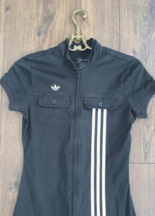 Стильное черное короткое спортивное платье adidas rash s оригинал