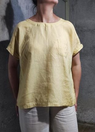 Блузка блуза льон лляна оверсайз вільна пряма крій бохо сорочка льон2 фото
