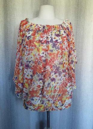 Женская блуза, летняя накидка, туника, блузка. в мелкий цветок  батал. гавайка для фотосессий8 фото