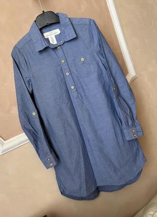 Платье рубашка тонкий джинс 128 h&m