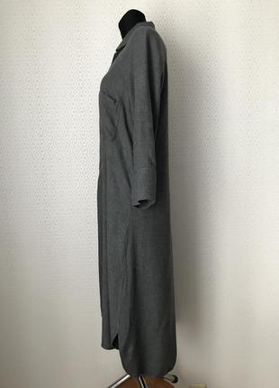 Серое платье рубашка от zara, размер s (реально s-l)3 фото
