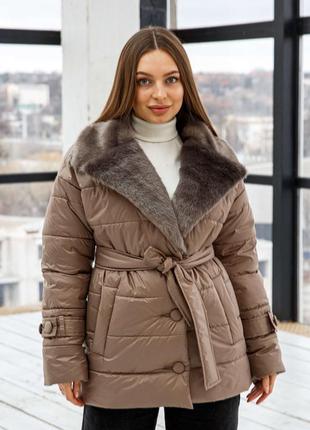 Куртка женская зимняя с мехом размеры 42-546 фото