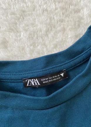 Платье бирюза zara хлопковое расклешенное платье6 фото