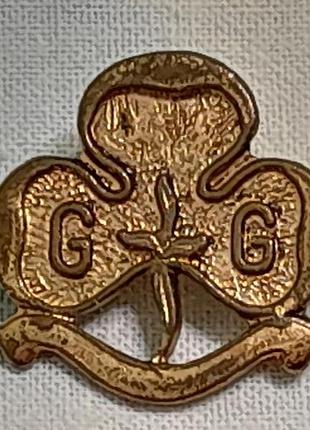 Шпилька-брошка з трилисником із латуні girl guides