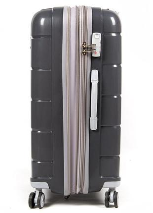 Набір пластикових валіз + косметичка 4 шт abs-пластик fashion 811 dark-grey3 фото