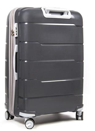 Набір пластикових валіз + косметичка 4 шт abs-пластик fashion 811 dark-grey7 фото