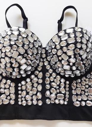 Шикарний топ корсет зі стразами