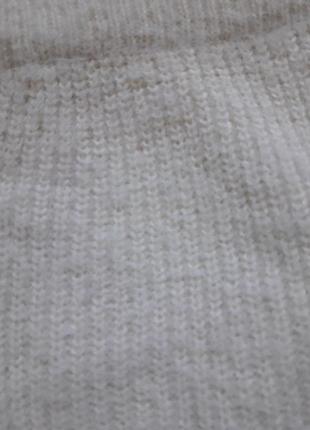 Мегаклассные вязаные тёплые пушистые шорты молочного цвета высокая посадка батал nasty gal6 фото