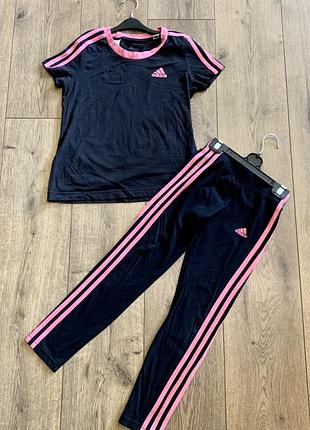 Костюм спортивний літній — футболка та лосини adidas ( оригінал!