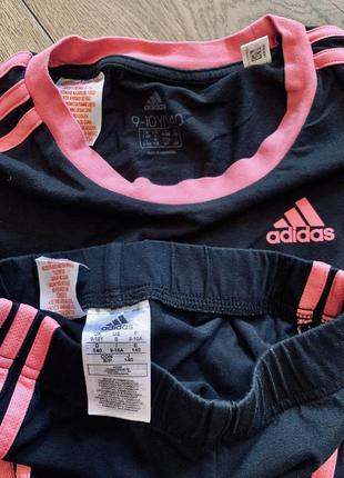 Костюм спортивный летний - футболка и лосины adidas ( оригинал!2 фото