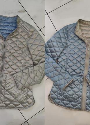 Двухстороння лёгкая пуховая куртка пиджак бомбер nulu s (42-44)10 фото