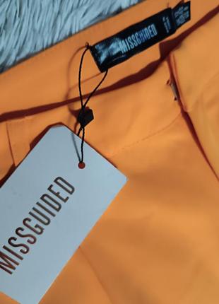 Панталони missguided tailored wide leg trousers - neon orange10 фото