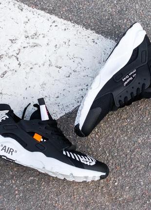 Nike nike air huarache off-white black/white кросівки жіночі найк, кросівки найк офф вайт чорні хуарачі10 фото