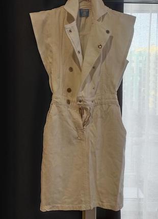 Шикарна джинсова сукня білого кольору3 фото
