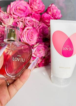 Акція! парфумований набір avon lov u 50 мл та лосьйон 150 мл