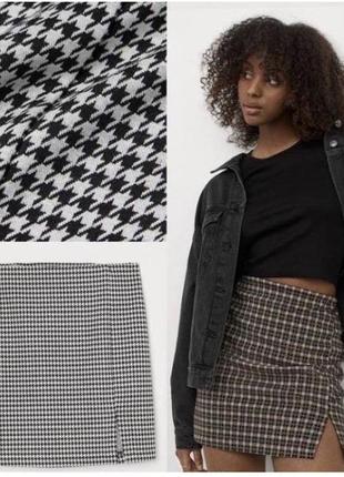Мини юбка h&m в гусиную лапку