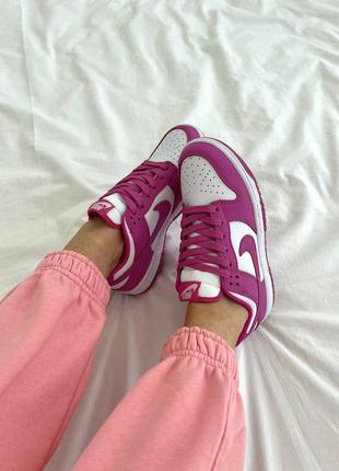 Кроссовки nike sb dunk fuschia кожаные7 фото