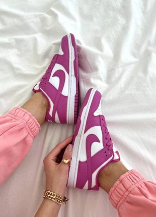 Кроссовки nike sb dunk fuschia кожаные6 фото