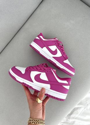 Кроссовки nike sb dunk fuschia кожаные5 фото