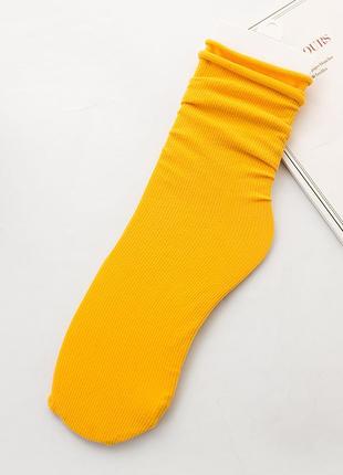 Носки однотонные без пятки тонкие нейлон 36-39 желтые