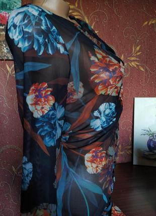 Платье миди сетка с цветочным принтом от next4 фото
