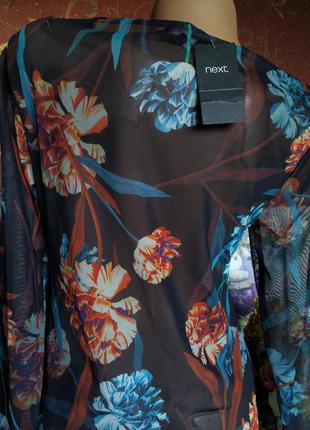 Сукня міді сітка з квітковим принтом від next6 фото