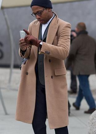 Стильное бежевое пальто премиум бренда reiss kanye мужское шерстяное пальто бежевого цвета1 фото