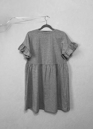 Базовое серое платье оверсайз хлопковое меланж от new look размер 46- 486 фото