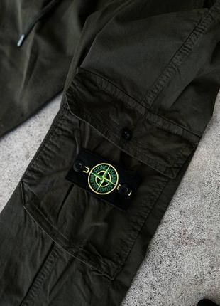 Брендовые мужские карго / качественные карго stone island в хаки цвета на каждый день7 фото