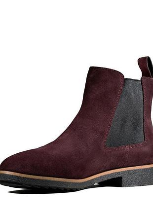 Замшеві черевики clarks griffin plaza burgundy