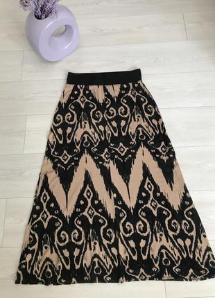 Принтованная юбка на широкой эластичной тесьме4 фото
