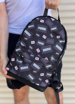 Рюкзак puma черный с белым мужской / женский спортивный / школьный / для студентов пума5 фото