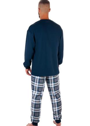 Чоловіча піжама тепла, мужская пижама теплая, бавовняна піжама з начосом, утепленная пижама мужская3 фото