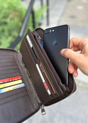 Стильный мужской клатч, кожаный кошелек мужской