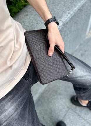 Стильный мужской клатч, кожаный кошелек мужской