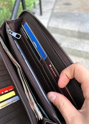 Стильный мужской клатч, кожаный кошелек мужской