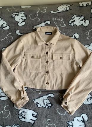 Укорочена трендова куртка сорочка нова оверсайз вельветова momokrom,5 фото