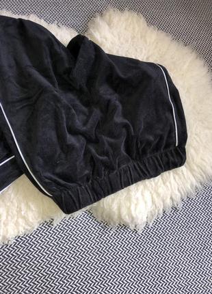 Велюровые бархатные штаны спортивные прогулочные укорочённые джогеры