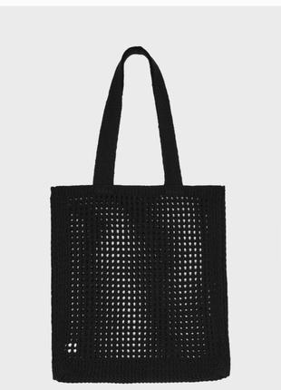 Нова авоська,сумка-шоппер,в'язана чорна сумка