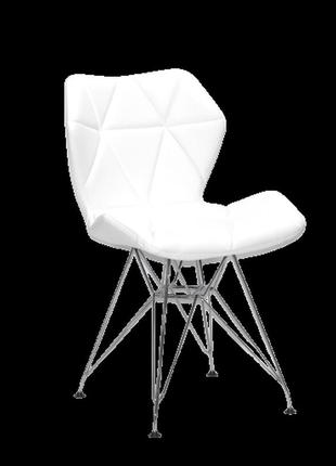 Cтильный и современный стул эко-кожа коричневая greg ch-ml на металлически ножках