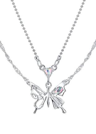 Двойная цепочка бабочка, подвеска