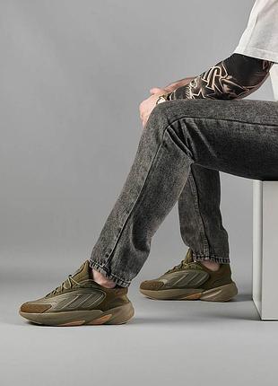 Чоловічі кросівки adidas ozelia originals khaki10 фото
